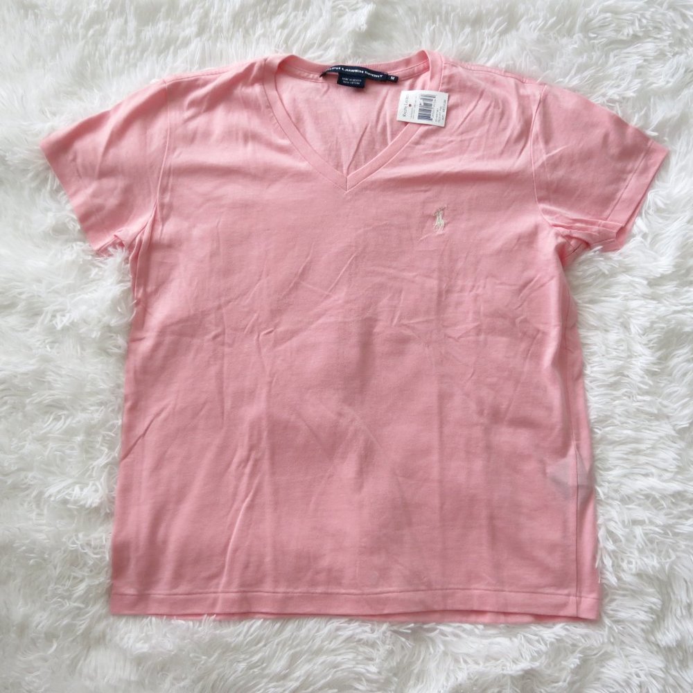 2/$15 Ralph Lauren Sport - Pink V-neck T-Shirt